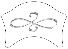 DABAN-601-SL-WT Silver Scroll White